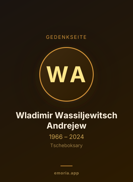 Gedenkportrait von Wladimir Wassiljewitsch Andrejew