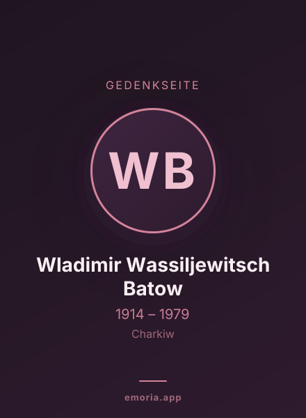 Gedenkportrait von Wladimir Wassiljewitsch Batow