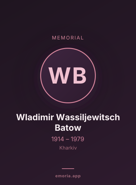 Memorial portrait of Wladimir Wassiljewitsch Batow