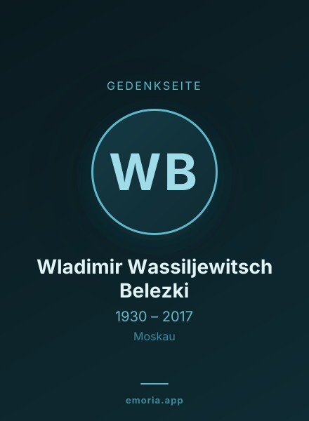 Gedenkportrait von Wladimir Wassiljewitsch Belezki