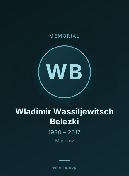 Memorial portrait of Wladimir Wassiljewitsch Belezki