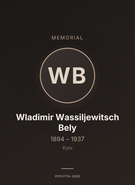 Memorial portrait of Wladimir Wassiljewitsch Bely