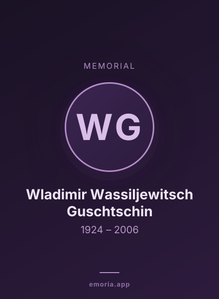 Memorial portrait of Wladimir Wassiljewitsch Guschtschin