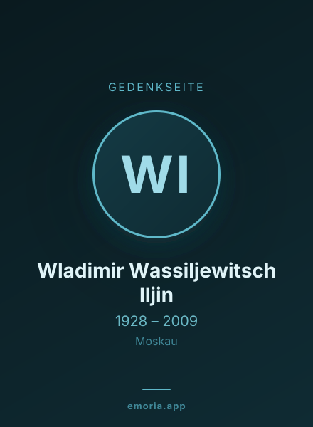Gedenkportrait von Wladimir Wassiljewitsch Iljin