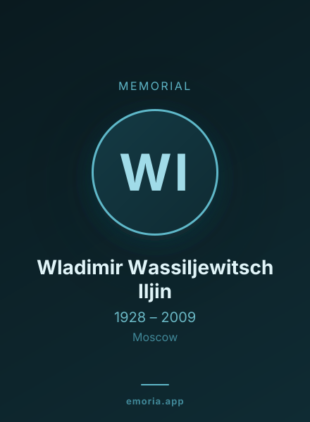 Memorial portrait of Wladimir Wassiljewitsch Iljin