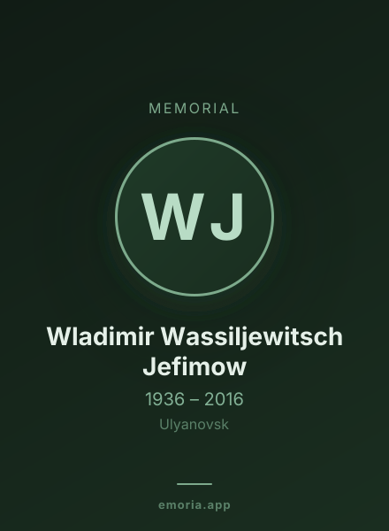 Memorial portrait of Wladimir Wassiljewitsch Jefimow