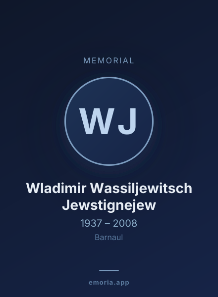 Memorial portrait of Wladimir Wassiljewitsch Jewstignejew