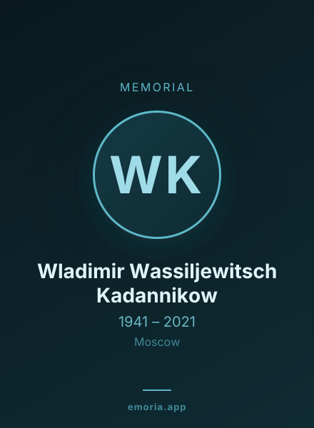 Memorial portrait of Wladimir Wassiljewitsch Kadannikow