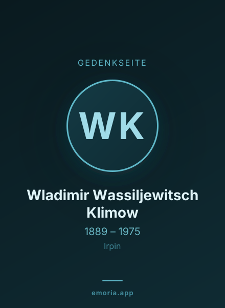 Gedenkportrait von Wladimir Wassiljewitsch Klimow