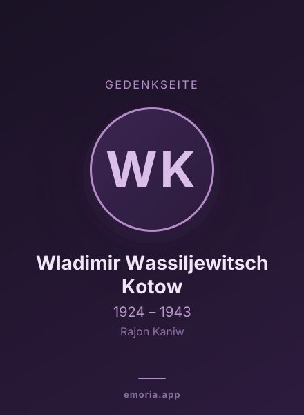 Gedenkportrait von Wladimir Wassiljewitsch Kotow
