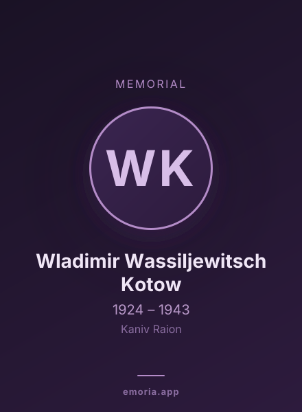 Memorial portrait of Wladimir Wassiljewitsch Kotow