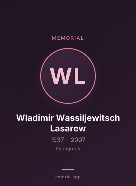 Memorial portrait of Wladimir Wassiljewitsch Lasarew