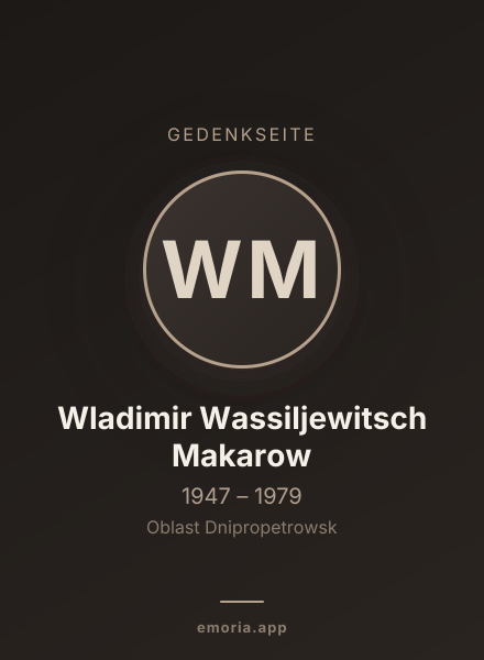 Gedenkportrait von Wladimir Wassiljewitsch Makarow