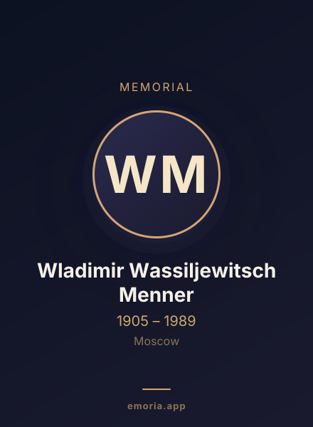 Memorial portrait of Wladimir Wassiljewitsch Menner