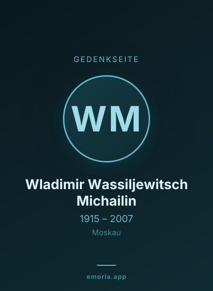 Gedenkportrait von Wladimir Wassiljewitsch Michailin