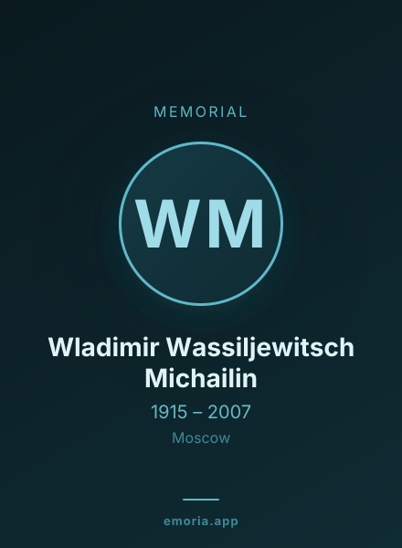 Memorial portrait of Wladimir Wassiljewitsch Michailin