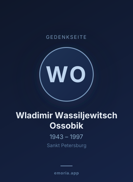 Gedenkportrait von Wladimir Wassiljewitsch Ossobik