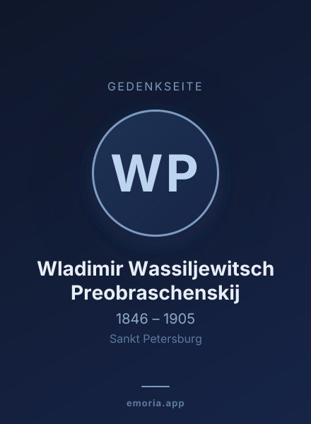 Gedenkportrait von Wladimir Wassiljewitsch Preobraschenskij