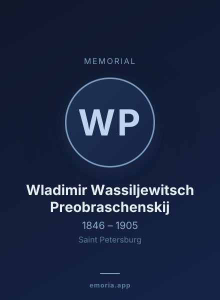 Memorial portrait of Wladimir Wassiljewitsch Preobraschenskij