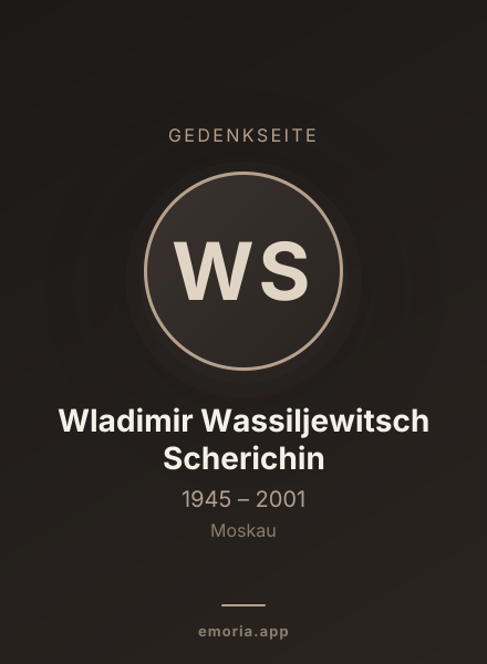 Gedenkportrait von Wladimir Wassiljewitsch Scherichin