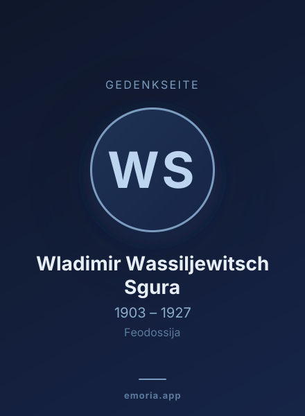 Gedenkportrait von Wladimir Wassiljewitsch Sgura