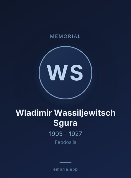 Memorial portrait of Wladimir Wassiljewitsch Sgura