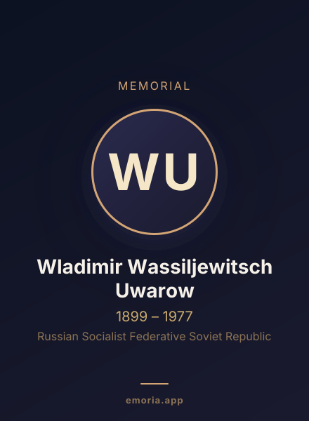 Memorial portrait of Wladimir Wassiljewitsch Uwarow