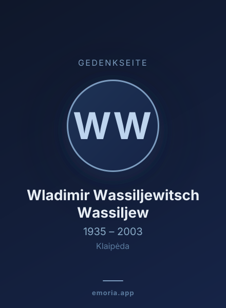 Gedenkportrait von Wladimir Wassiljewitsch Wassiljew