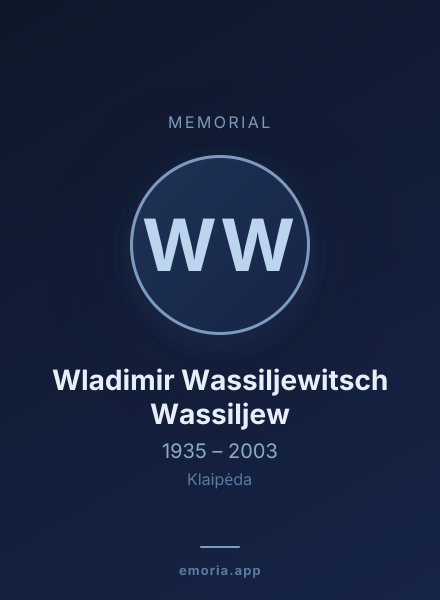 Memorial portrait of Wladimir Wassiljewitsch Wassiljew