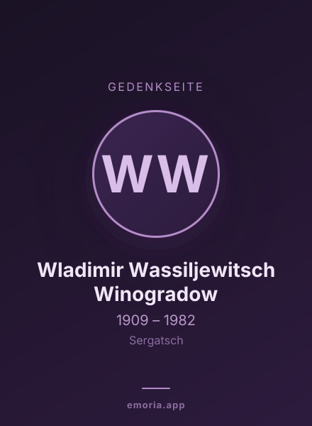 Gedenkportrait von Wladimir Wassiljewitsch Winogradow