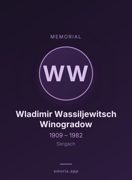 Memorial portrait of Wladimir Wassiljewitsch Winogradow