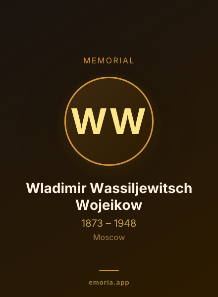 Memorial portrait of Wladimir Wassiljewitsch Wojeikow