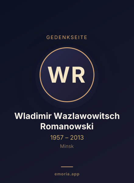 Gedenkportrait von Wladimir Wazlawowitsch Romanowski
