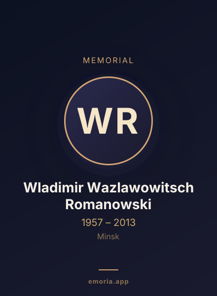 Memorial portrait of Wladimir Wazlawowitsch Romanowski