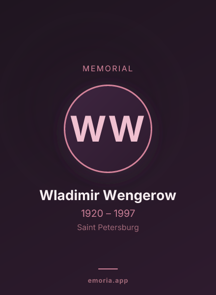 Memorial portrait of Wladimir Wengerow