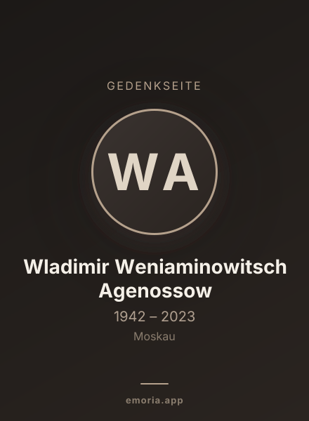 Gedenkportrait von Wladimir Weniaminowitsch Agenossow