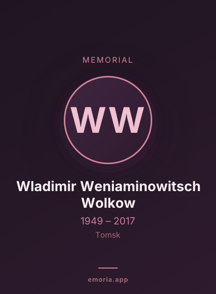 Memorial portrait of Wladimir Weniaminowitsch Wolkow