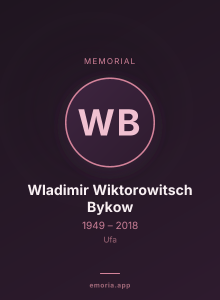 Memorial portrait of Wladimir Wiktorowitsch Bykow