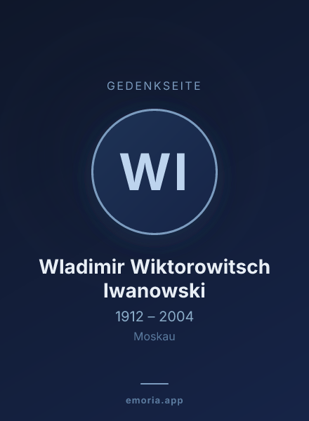 Gedenkportrait von Wladimir Wiktorowitsch Iwanowski