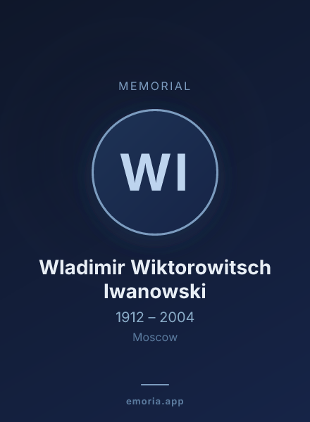 Memorial portrait of Wladimir Wiktorowitsch Iwanowski