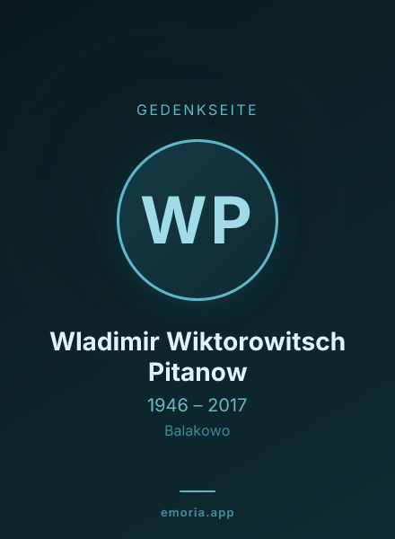 Gedenkportrait von Wladimir Wiktorowitsch Pitanow