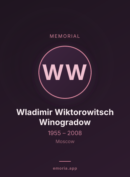 Memorial portrait of Wladimir Wiktorowitsch Winogradow