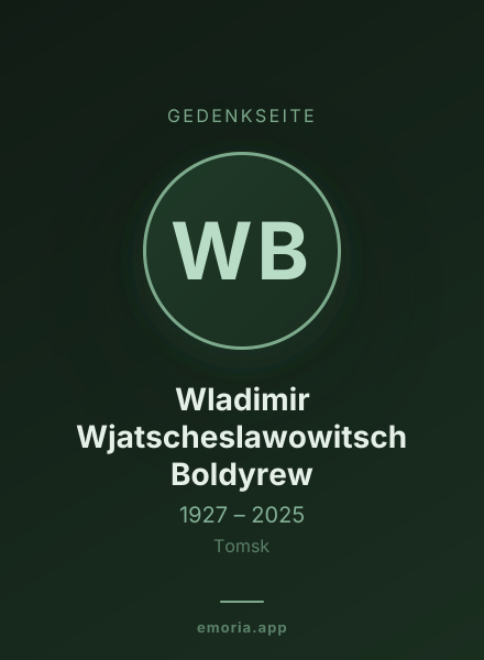 Gedenkportrait von Wladimir Wjatscheslawowitsch Boldyrew
