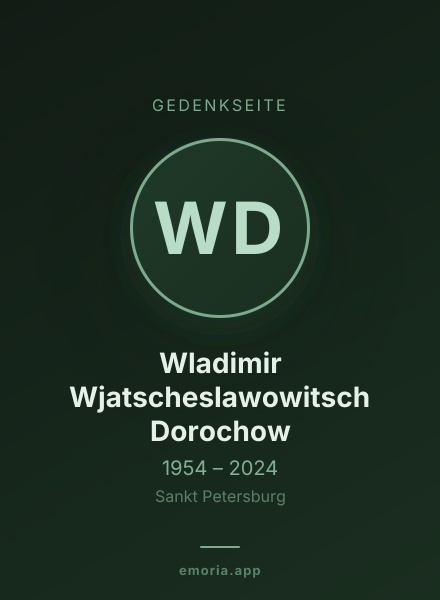 Gedenkportrait von Wladimir Wjatscheslawowitsch Dorochow