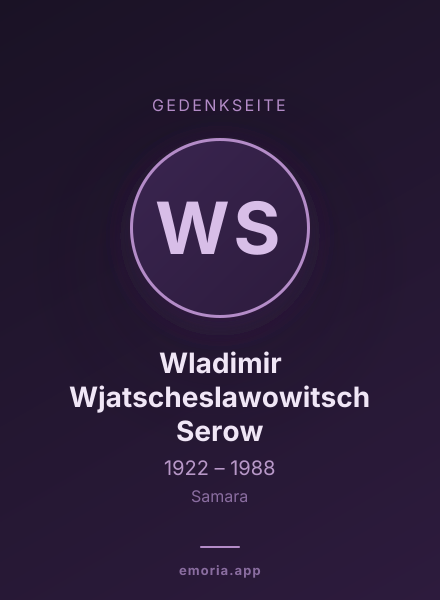 Gedenkportrait von Wladimir Wjatscheslawowitsch Serow