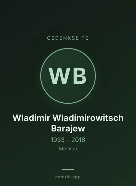 Gedenkportrait von Wladimir Wladimirowitsch Barajew