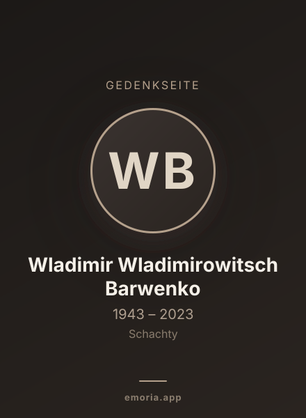 Gedenkportrait von Wladimir Wladimirowitsch Barwenko