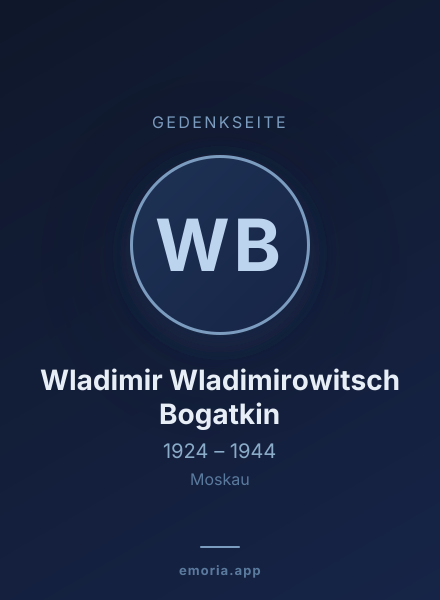 Gedenkportrait von Wladimir Wladimirowitsch Bogatkin