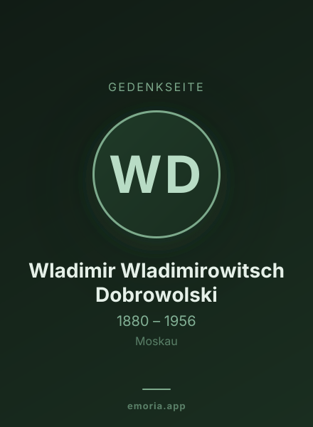 Gedenkportrait von Wladimir Wladimirowitsch Dobrowolski