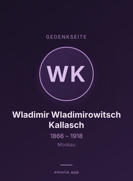 Gedenkportrait von Wladimir Wladimirowitsch Kallasch